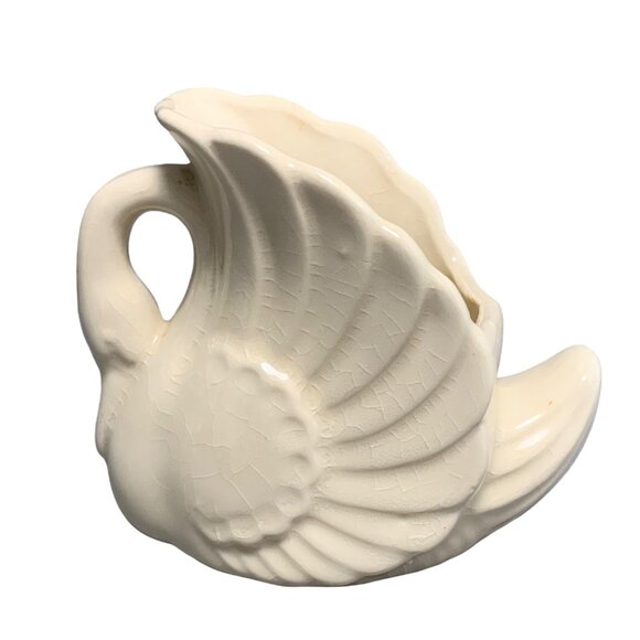 Vintage Ceramic Swan Planter By Shawnee Pottery - Picture 1 of 8
